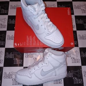 Kids Nike Dunk High White Pure Platnium PS